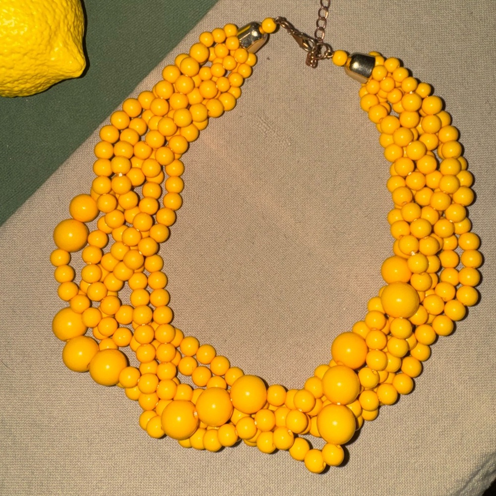 Bold Yellow Beaded Necklace